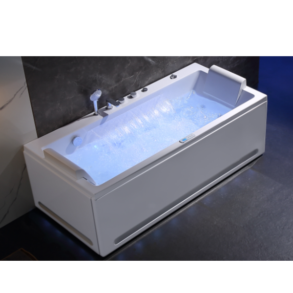 Arris Infinity Pravia ars-M1812 White Massage Bathtub 1700 × 800 × 630mm with 14 Massage Jets, Waterfall & LED Lighting
