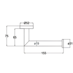 Onimi 2307B 155mm Wall-Mounted Matt Stainless Steel Finish Toilet Paper Holder