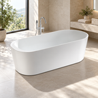 Arris Infinity Merlin D8366-150 /  D8366-170 White One-Piece Freestanding Bathtub 1500 × 800 × 600mm