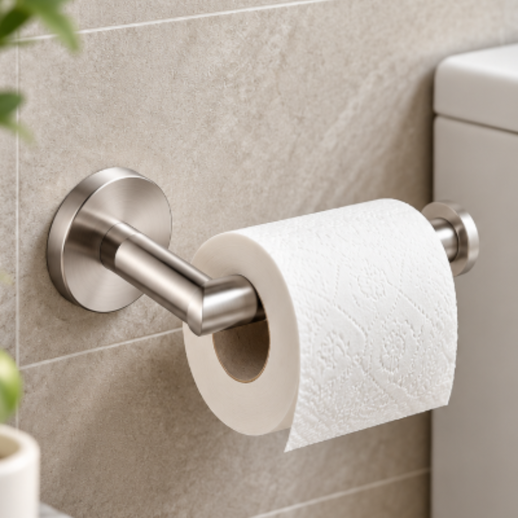 Onimi 2307B 155mm Wall-Mounted Matt Stainless Steel Finish Toilet Paper Holder