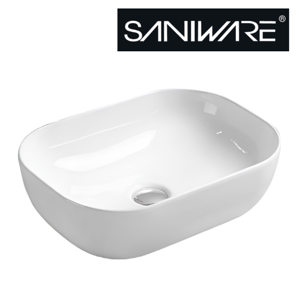 Saniware WB-493 MW 495mm Ceramic Matt White Above Counter Art Basin Sinki Tandas Bilik Mandi For Modern Vanity, Feature Bathroom & Renovation Projects