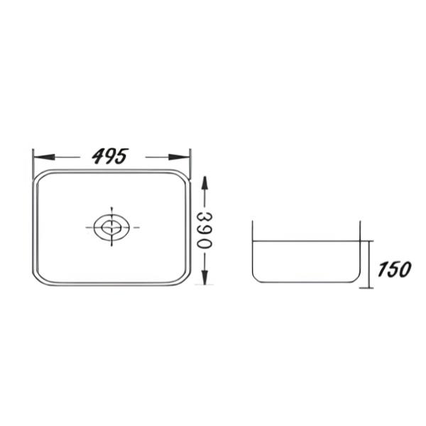 Saniware WB-493 MW 495mm Ceramic Matt White Above Counter Art Basin Sinki Tandas Bilik Mandi For Modern Vanity, Feature Bathroom & Renovation Projects