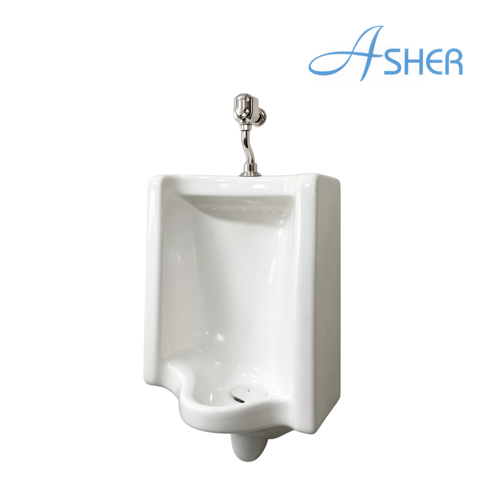 ASHER U 1114 Wall Hung Urinal Bowl comes with Top Inlet pre-punch flush hole Ideal for offices, schools, factories, shopping malls and public facilities
