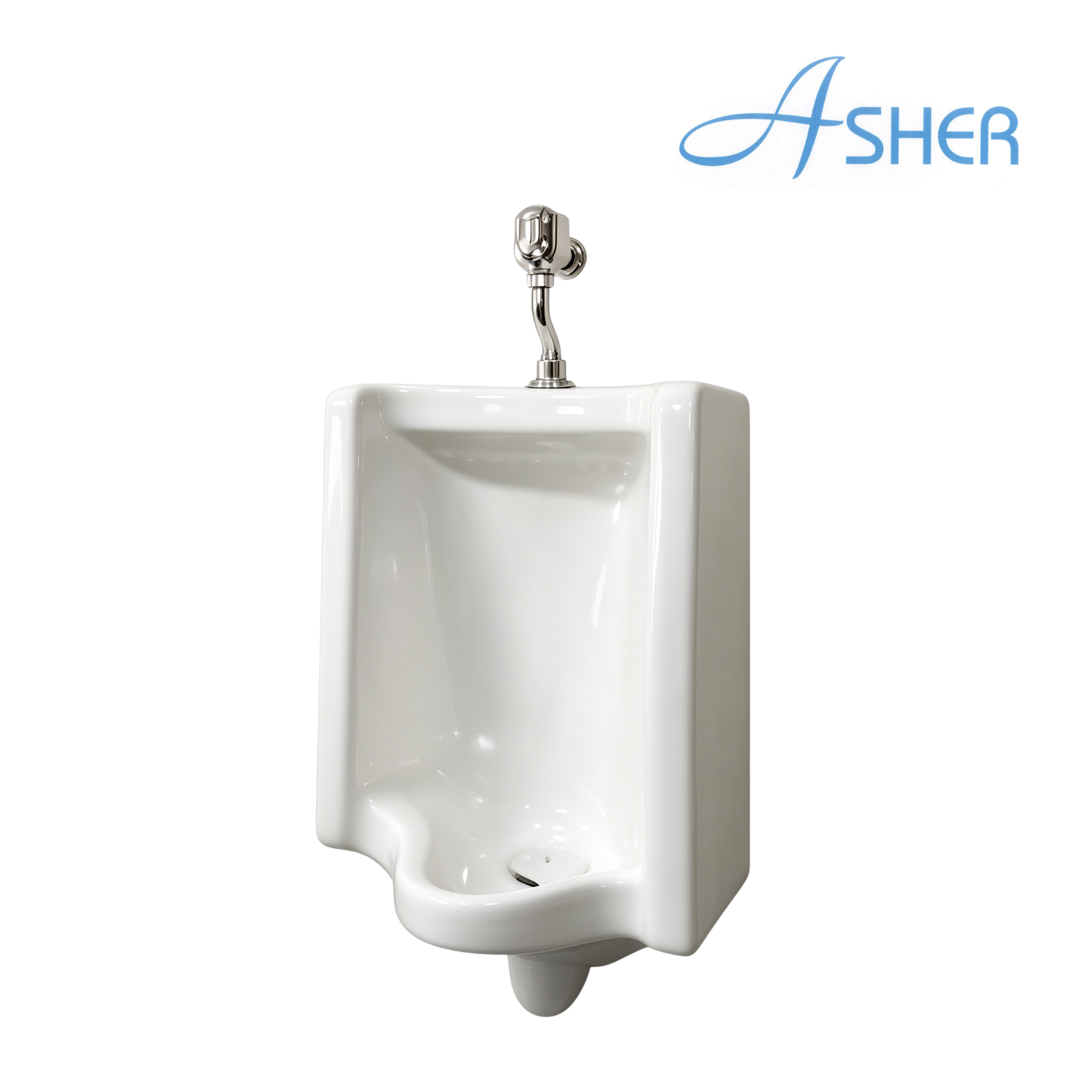 ASHER U 1114 Wall Hung Urinal Bowl comes with Top Inlet pre-punch flush hole Ideal for offices, schools, factories, shopping malls and public facilities
