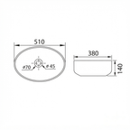 DOCASA 1094 510mm Ceramic White Counter Top Basin | Modern Wash Sink for Bathroom & Bilik Air