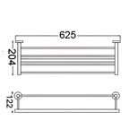 Onimi 2302 625mm Wall Mounted Matt Stainless Steel Finish 2-Tier Towel Shelf