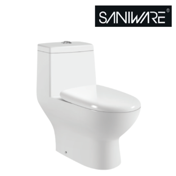 Saniware WC-2076 680mm One-Piece Washdown Toilet Bowl Sinki Tandas Bilik Mandi S-Trap 250mm / P-Trap 180mm Roughing-In