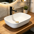 Saniware WB-493 MW 495mm Ceramic Matt White Above Counter Art Basin Sinki Tandas Bilik Mandi For Modern Vanity, Feature Bathroom & Renovation Projects