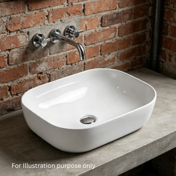Saniware WB-493A MW 460mm Ceramic Matt White Compact Above Counter Art Basin Sinki Tandas Bilik Mandi For Narrow Vanity, Powder Room & Renovation Projects