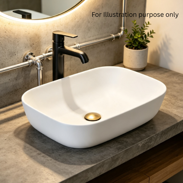 Saniware WB-493 MW 495mm Ceramic Matt White Above Counter Art Basin Sinki Tandas Bilik Mandi For Modern Vanity, Feature Bathroom & Renovation Projects