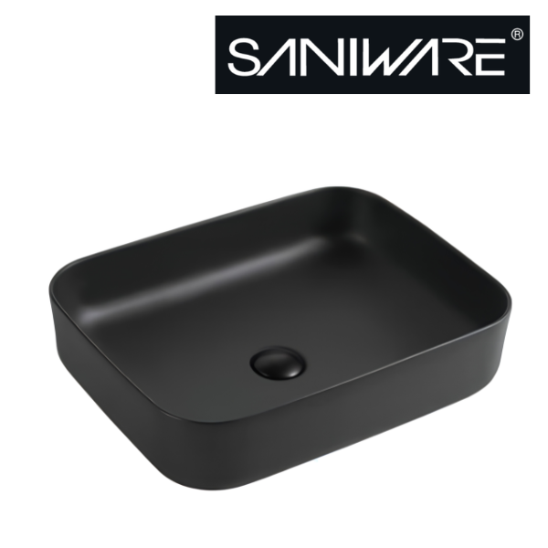 Saniware WB-469 MB 500mm Ceramic Matt Black Above Counter Art Basin Sinki Tandas Bilik Mandi For Modern Vanity, Feature Bathroom & Renovation Projects