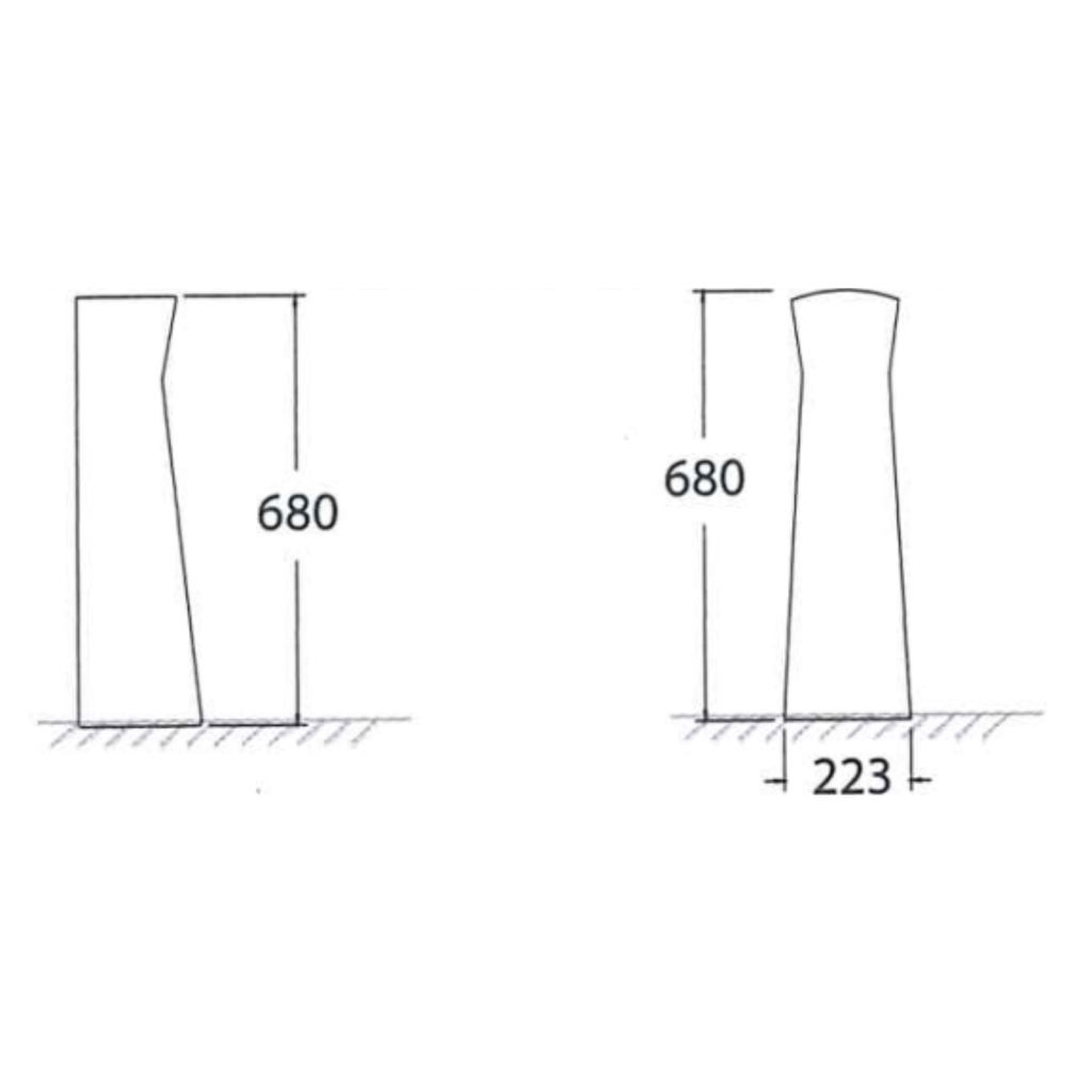 Asher LD-11 Full Pedestal Gloss White Ceramic Suitable for Ceramic Basin For Bathroom Use
