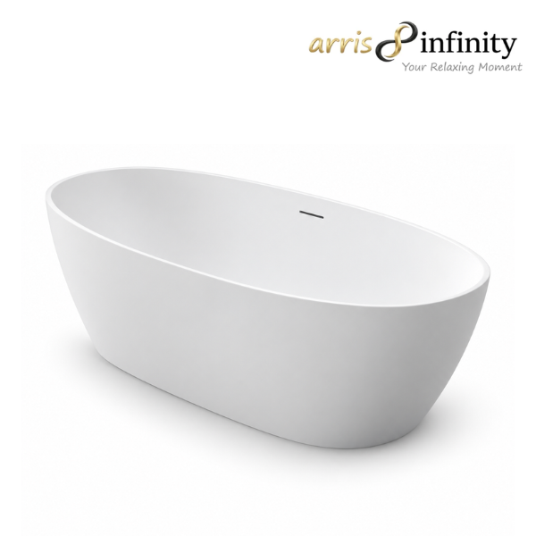 Arris Infinity ars-D8371 White Super Slim One-Piece Freestanding Bathtub 1700 × 800 × 610mm