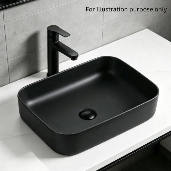 Saniware WB-469 MB 500mm Ceramic Matt Black Above Counter Art Basin Sinki Tandas Bilik Mandi For Modern Vanity, Feature Bathroom & Renovation Projects