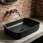 Saniware WB-469 MB 500mm Ceramic Matt Black Above Counter Art Basin Sinki Tandas Bilik Mandi For Modern Vanity, Feature Bathroom & Renovation Projects