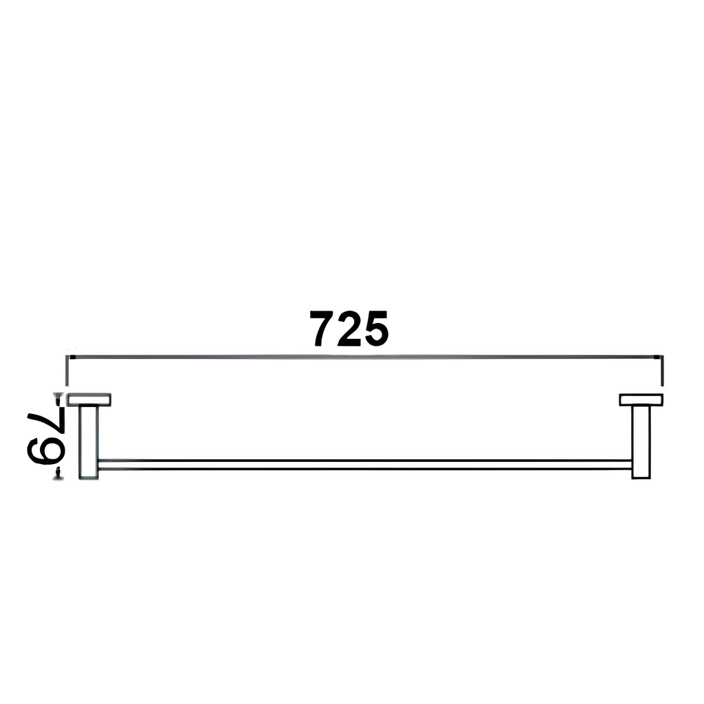 Onimi 2303-700 700mm Wall Mounted Matt Stainless Steel FinishSingle Towel Rail