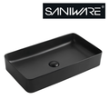 Saniware WB-487 MB 600mm Ceramic Matt Black Above Counter Art Basin Sinki Tandas Bilik Mandi For Wide Vanity, Main Bathroom & Renovation Projects