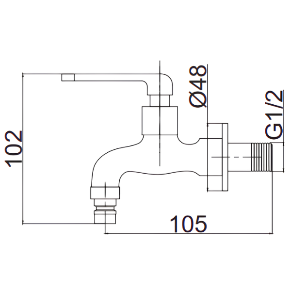 Saniware SWP-BR-3367 Chrome Wall Bib Tap with 1/2″ Hose Connector Suitable for: Laundry Areas, Utility Sinks and Hose Washing Tasks