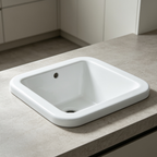 Asher LS 3 410MM Rectangle White Ceramic Utility Lab White Basin Sink Sinki Lab Pedicure Sink For Bathroom Use