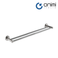 Onimi 2304-600 600mm Wall-Mounted Matt Stainless Steel Finish Double Towel Rail