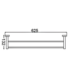 Onimi 2304-600 600mm Wall-Mounted Matt Stainless Steel Finish Double Towel Rail