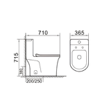 Saniware WC-2092A 710mm One-Piece Washdown Toilet Bowl Sinki Tandas Bilik Mandi S-Trap 250mm / P-Trap 180mm Roughing-In