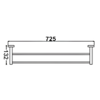 Onimi 2304-700 700mm Wall-Mounted Brushed Stainless Steel Finish Double Towel Rail