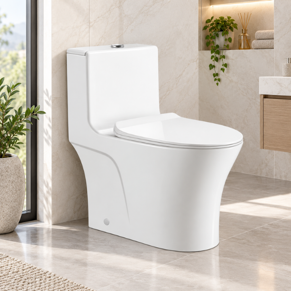 Saniware WC-2092A 710mm One-Piece Washdown Toilet Bowl Sinki Tandas Bilik Mandi S-Trap 250mm / P-Trap 180mm Roughing-In