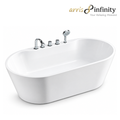 Arris Infinity Vila Nova ars-34 White One-Piece Freestanding Bathtub 1700 × 800 × 600mm – Chrome, Black or Gunmetal Fittings