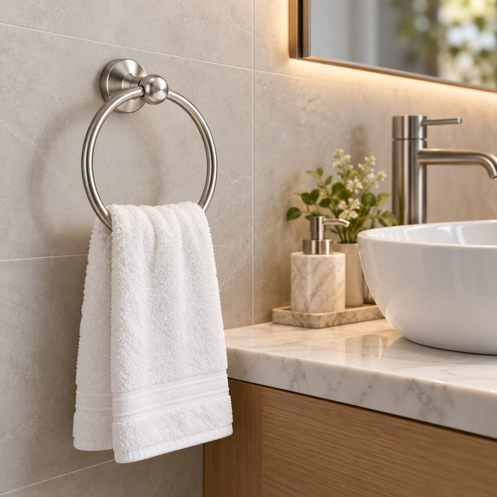 Onimi 2308A 165mm Wall-Mounted Matt Finish Stainless Steel Towel Ring