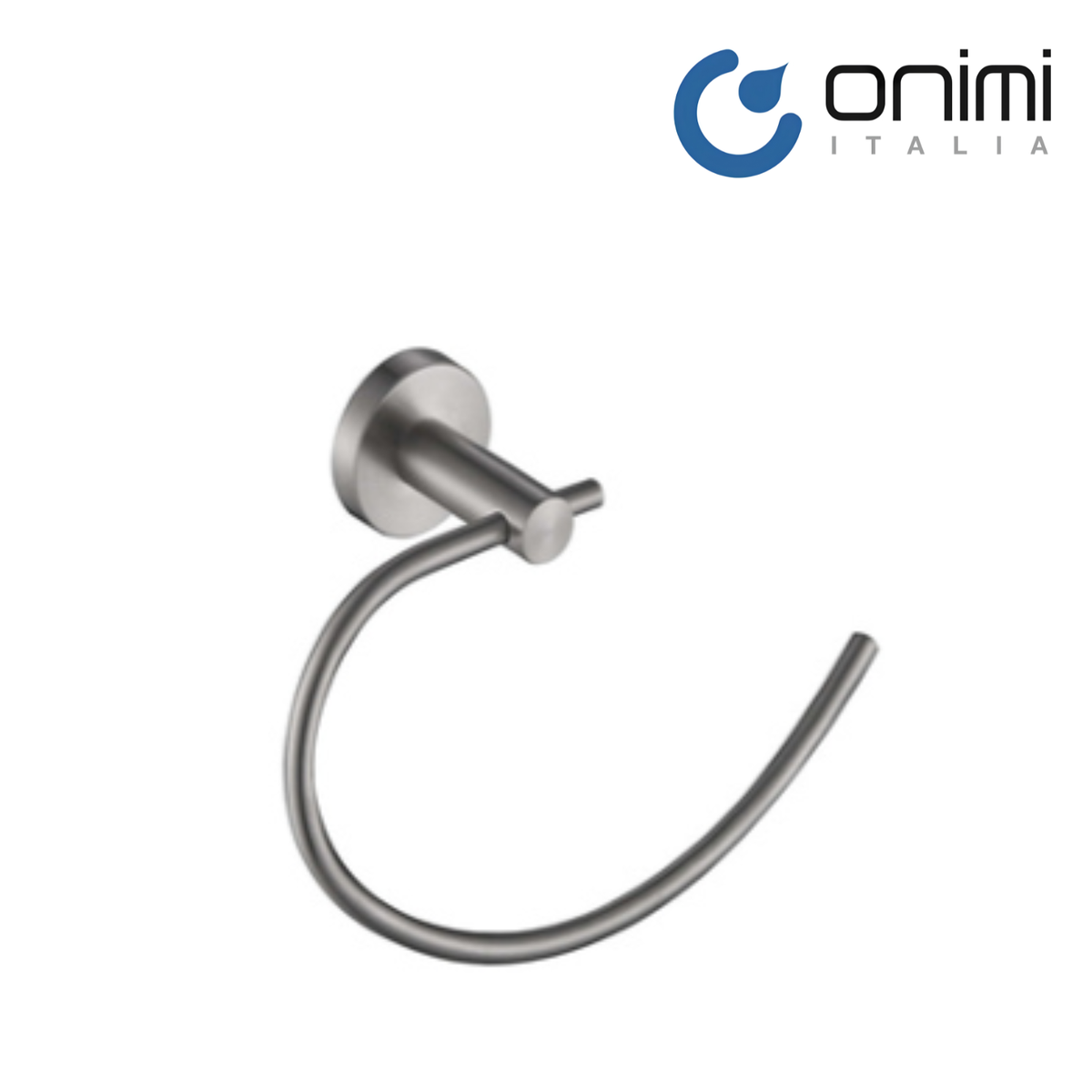 Onimi 2308 210mm Wall-Mounted Brushed Stainless Steel Finish Open Towel Holder