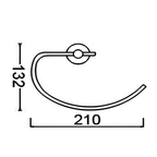 Onimi 2308 210mm Wall-Mounted Brushed Stainless Steel Finish Open Towel Holder