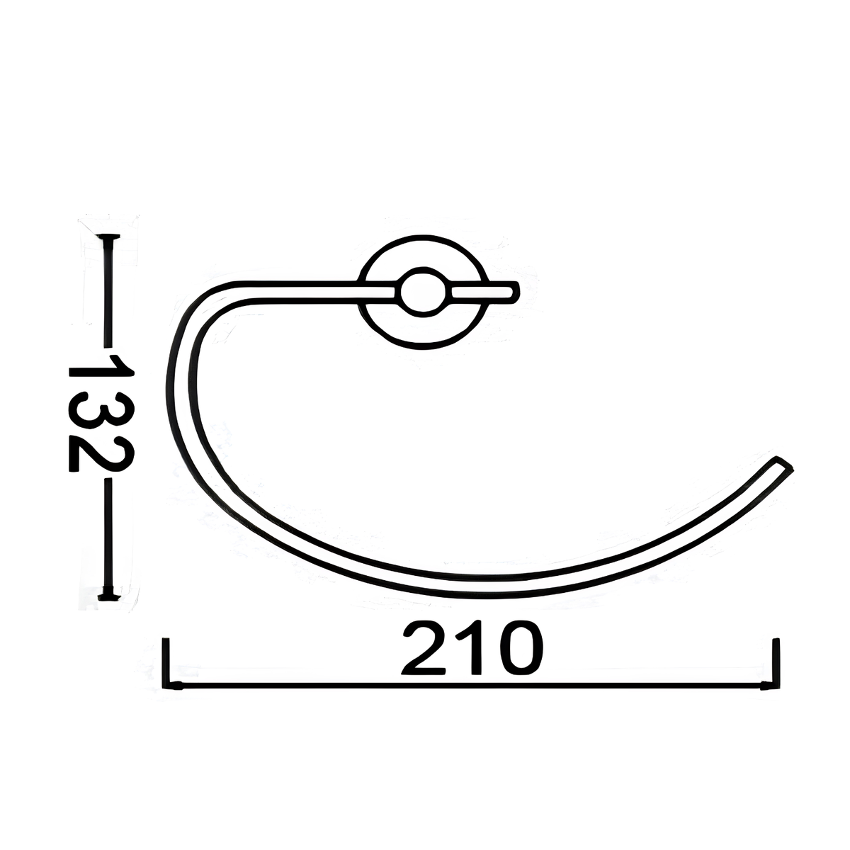 Onimi 2308 210mm Wall-Mounted Brushed Stainless Steel Finish Open Towel Holder
