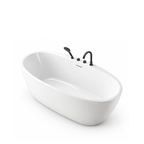 Arris Infinity Louis ars-D8358 B White One-Piece Freestanding Bathtub with Black Fittings – 1500mm / 1700mm × 800mm × 600mm