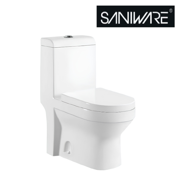 Saniware WC-2095A 710mm One-Piece Washdown Toilet Bowl Sinki Tandas Bilik Mandi S-Trap 250mm / P-Trap 180mm Roughing-In