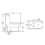 Saniware WC-2095A 710mm One-Piece Washdown Toilet Bowl Sinki Tandas Bilik Mandi S-Trap 250mm / P-Trap 180mm Roughing-In