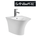 Saniware WB-210 480mm Ceramic White Wall-Hung Basin Sinki Tandas Bilik Mandi For Compact Bathroom, Powder Room & Renovation Projects