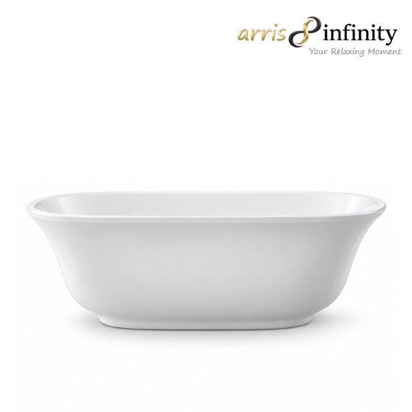 Arris Infinity ars - D8302 Tucano 1500mm / 1700mm White One-Piece Freestanding Bathtub For Spacious Bathrooms