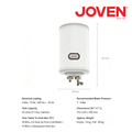 Joven JSV35 Vertical Storage Water Heater 35 Litres (7.7 Imp. Gals) 3.0kW Compact Vertical Design