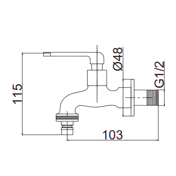 Saniware SWP-BR-3387A Chrome Wall Bib Tap with 3/4″ Hose Connector Suitable for: Laundry Areas, Utility Sinks and Hose Washing Tasks