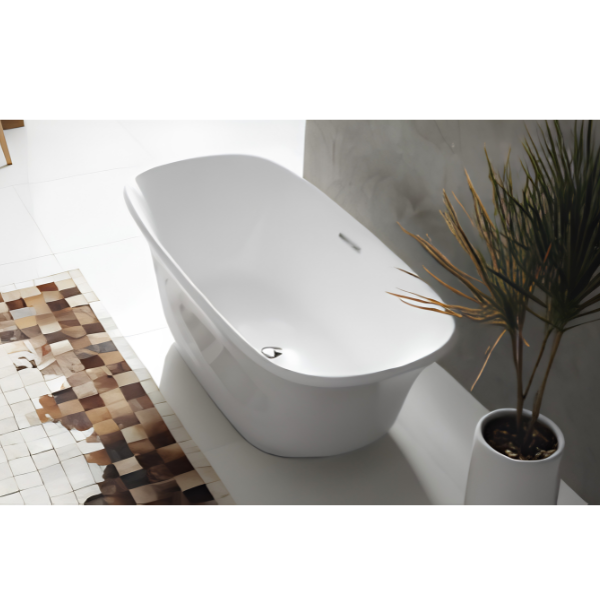 Arris Infinity ars - D8302 Tucano 1500mm / 1700mm White One-Piece Freestanding Bathtub For Spacious Bathrooms