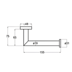 Onimi S3607C 155mm Wall-Mounted Polished Chrome Finish Toilet Paper Holder