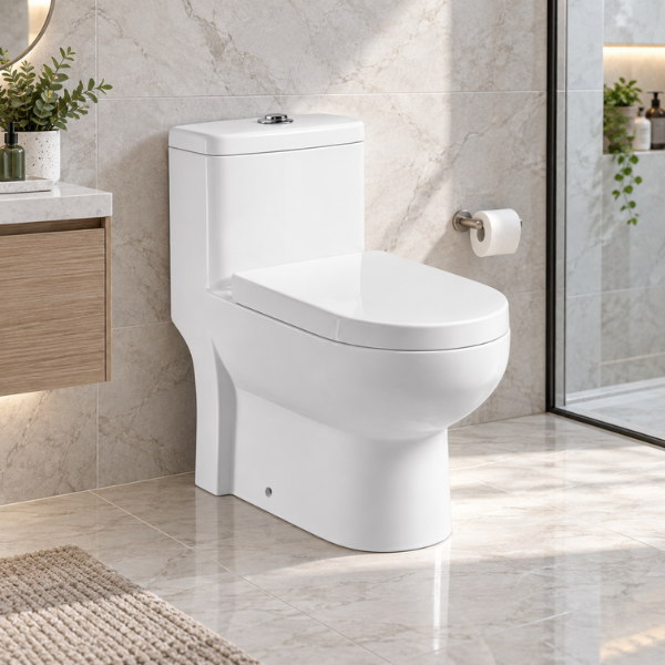 Saniware WC-2098 675mm One-Piece Washdown Toilet Bowl Sinki Tandas Bilik Mandi S-Trap 250/300mm / P-Trap 180mm Roughing-In