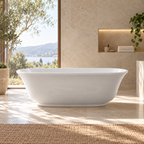 Arris Infinity ars - D8302 Tucano 1500mm / 1700mm White One-Piece Freestanding Bathtub For Spacious Bathrooms