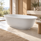 Arris Infinity ars - D8302 Tucano 1500mm / 1700mm White One-Piece Freestanding Bathtub For Spacious Bathrooms