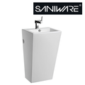 Saniware BP-232 510mm Ceramic White Freestanding Pedestal Basin Sinki Tandas Bilik Mandi For Modern Bathroom, Ensuite & Compact Spaces