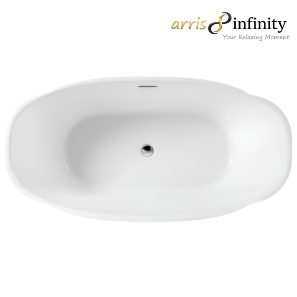 Arris Infinity ars-D8322-170 Varina 1700mm White One-Piece Freestanding Oval Soaking Bathtub for Adults