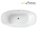 Arris Infinity ars-D8322-170 Varina 1700mm White One-Piece Freestanding Oval Soaking Bathtub for Adults