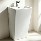 Saniware BP-232 510mm Ceramic White Freestanding Pedestal Basin Sinki Tandas Bilik Mandi For Modern Bathroom, Ensuite & Compact Spaces