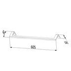 Onimi S1403M 605mm Wall-Mounted Matt Finish Single Towel Rail